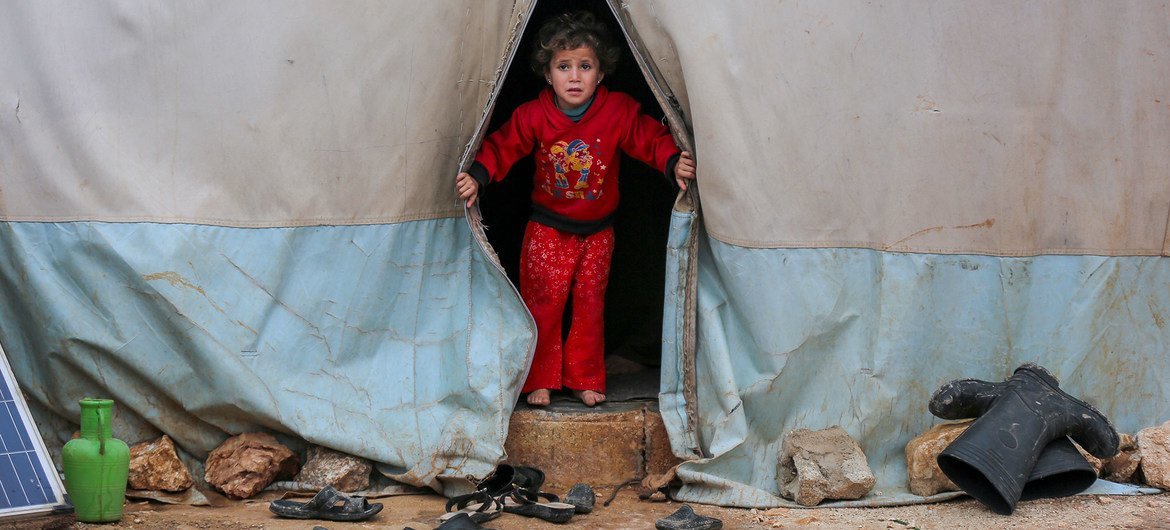 A child living in an IDP camp in northwestern Syria (file). A child living in an IDP camp in northwestern Syria (file).
