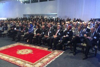 Participants at the signing of a UN-brokered Libyan Political Agreement in Skhirat, Morocco.